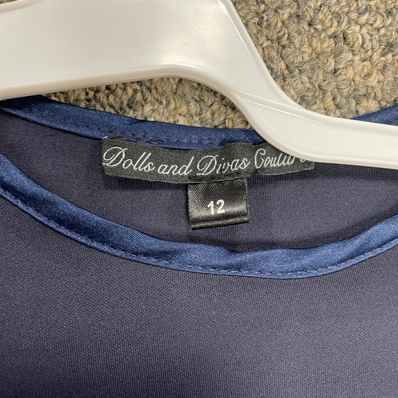 Dolls & Divas Couture Scuba Dress with lace cap sleeve Size 12 - Picture 5 of 8